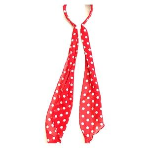 Red white polka dot head band